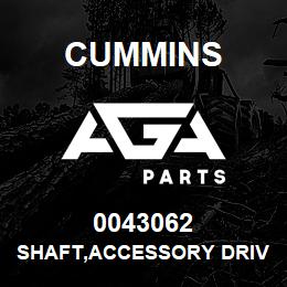 0043062 Cummins SHAFT,ACCESSORY DRIVE | AGA Parts
