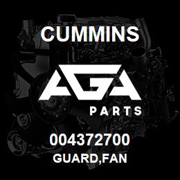 004372700 Cummins GUARD,FAN | AGA Parts