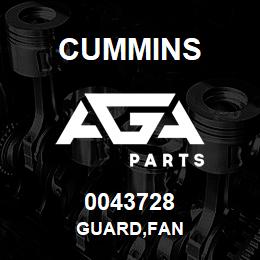 0043728 Cummins GUARD,FAN | AGA Parts