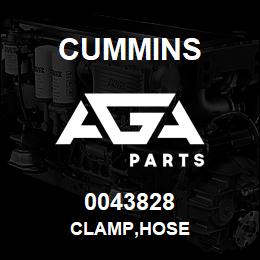 0043828 Cummins CLAMP,HOSE | AGA Parts