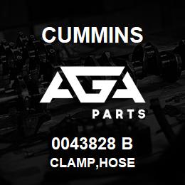 0043828 B Cummins CLAMP,HOSE | AGA Parts