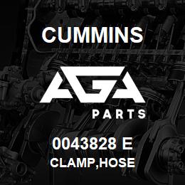 0043828 E Cummins CLAMP,HOSE | AGA Parts
