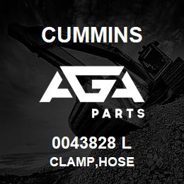 0043828 L Cummins CLAMP,HOSE | AGA Parts