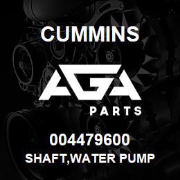 004479600 Cummins SHAFT,WATER PUMP | AGA Parts