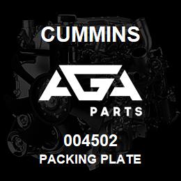 004502 Cummins Packing Plate | AGA Parts