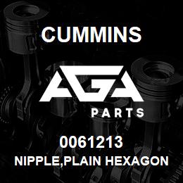 0061213 Cummins NIPPLE,PLAIN HEXAGON | AGA Parts