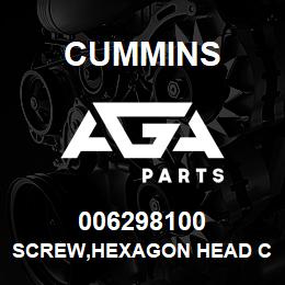 006298100 Cummins SCREW,HEXAGON HEAD CAP | AGA Parts
