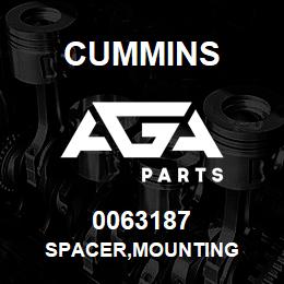 0063187 Cummins SPACER,MOUNTING | AGA Parts