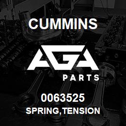 0063525 Cummins SPRING,TENSION | AGA Parts