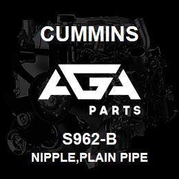 S962-B Cummins NIPPLE,PLAIN PIPE | AGA Parts