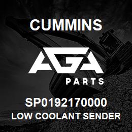 SP0192170000 Cummins LOW COOLANT SENDER | AGA Parts