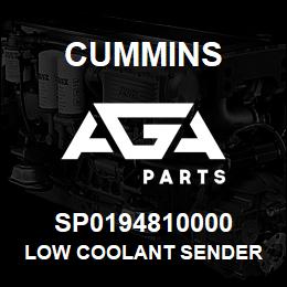 SP0194810000 Cummins LOW COOLANT SENDER | AGA Parts