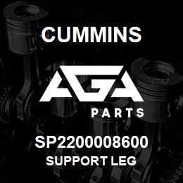 SP2200008600 Cummins SUPPORT LEG | AGA Parts