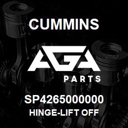 SP4265000000 Cummins HINGE-LIFT OFF | AGA Parts