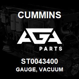 ST0043400 Cummins GAUGE, VACUUM | AGA Parts