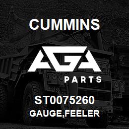 ST0075260 Cummins GAUGE,FEELER | AGA Parts