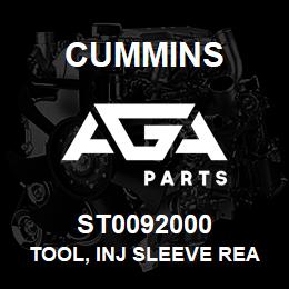 ST0092000 Cummins TOOL, INJ SLEEVE REAMING | AGA Parts