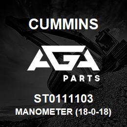 ST0111103 Cummins MANOMETER (18-0-18) | AGA Parts