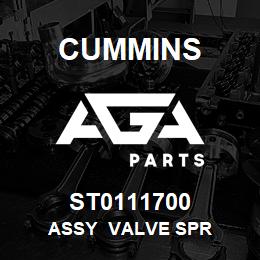 ST0111700 Cummins ASSY VALVE SPR | AGA Parts