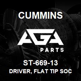 ST-669-13 Cummins Driver, Flat Tip Socket | AGA Parts