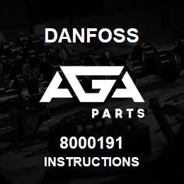 8000191 Danfoss INSTRUCTIONS | AGA Parts