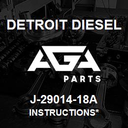 J-29014-18A Detroit Diesel Instructions* | AGA Parts