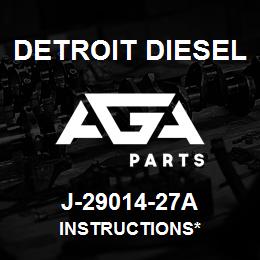 J-29014-27A Detroit Diesel Instructions* | AGA Parts