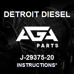 J-29375-20 Detroit Diesel Instructions* | AGA Parts