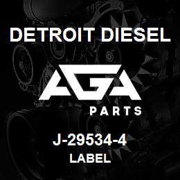 J-29534-4 Detroit Diesel Label | AGA Parts