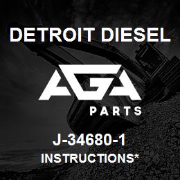 J-34680-1 Detroit Diesel Instructions* | AGA Parts