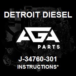 J-34760-301 Detroit Diesel Instructions* | AGA Parts