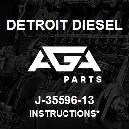 J-35596-13 Detroit Diesel Instructions* | AGA Parts