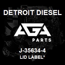 J-35634-4 Detroit Diesel Lid Label* | AGA Parts