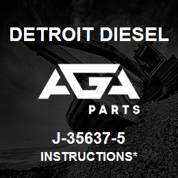 J-35637-5 Detroit Diesel Instructions* | AGA Parts