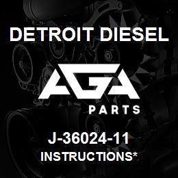 J-36024-11 Detroit Diesel Instructions* | AGA Parts