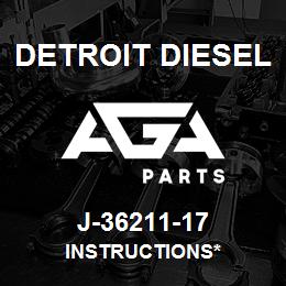 J-36211-17 Detroit Diesel Instructions* | AGA Parts