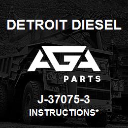 J-37075-3 Detroit Diesel Instructions* | AGA Parts