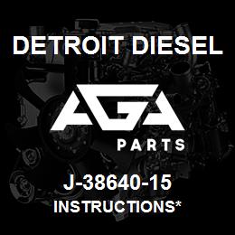 J-38640-15 Detroit Diesel Instructions* | AGA Parts