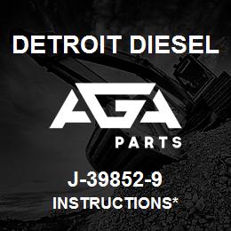 J-39852-9 Detroit Diesel Instructions* | AGA Parts