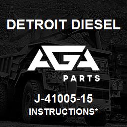 J-41005-15 Detroit Diesel Instructions* | AGA Parts