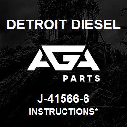 J-41566-6 Detroit Diesel Instructions* | AGA Parts