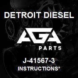 J-41567-3 Detroit Diesel Instructions* | AGA Parts