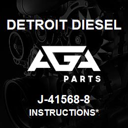 J-41568-8 Detroit Diesel Instructions* | AGA Parts