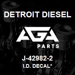 J-42982-2 Detroit Diesel I.D. Decal* | AGA Parts