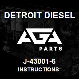 J-43001-6 Detroit Diesel Instructions* | AGA Parts