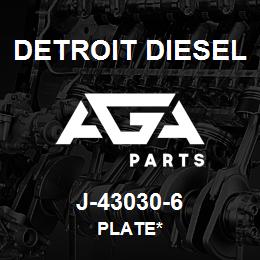 J-43030-6 Detroit Diesel Plate* | AGA Parts