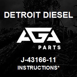 J-43166-11 Detroit Diesel Instructions* | AGA Parts