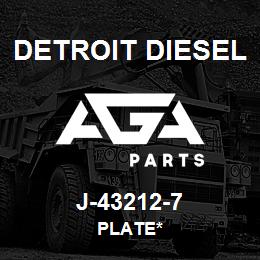 J-43212-7 Detroit Diesel Plate* | AGA Parts