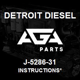 J-5286-31 Detroit Diesel Instructions* | AGA Parts