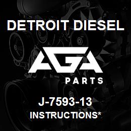 J-7593-13 Detroit Diesel Instructions* | AGA Parts